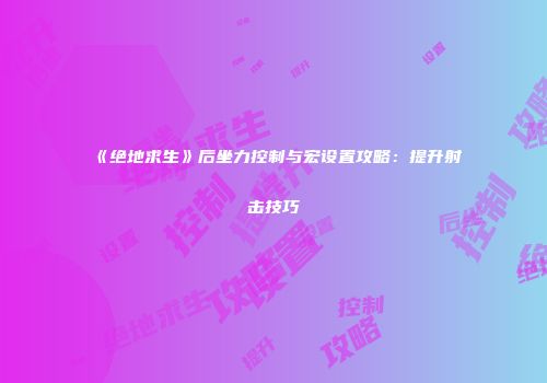 《绝地求生》后坐力控制与宏设置攻略：提升射击技巧