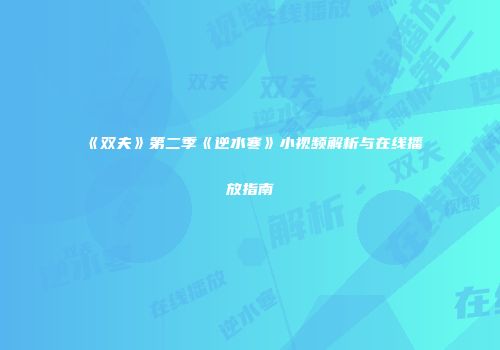 《双夫》第二季《逆水寒》小视频解析与在线播放指南