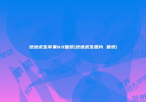 绝地求生苹果6S壁纸(绝地求生图片 壁纸)