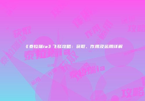 《泰拉瑞ia》飞毯攻略：获取、作用及运用详解