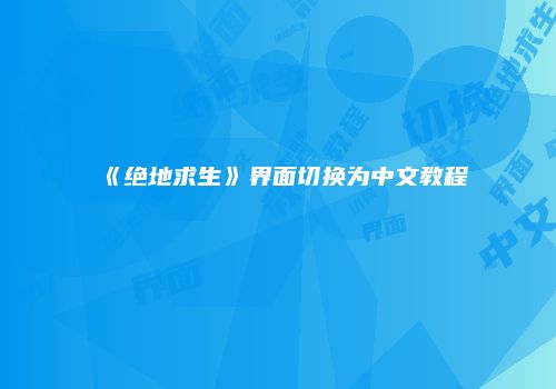 《绝地求生》界面切换为中文教程