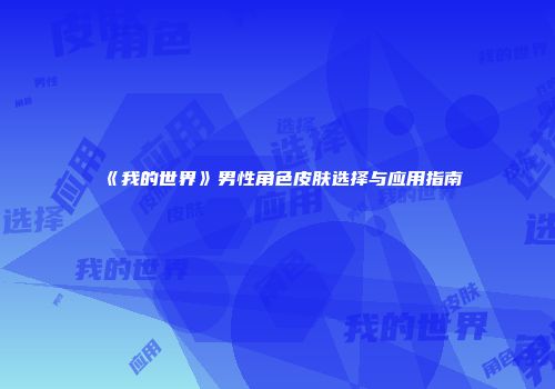 《我的世界》男性角色皮肤选择与应用指南