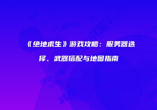 《绝地求生》游戏攻略：服务器选择、武器搭配与地图指南