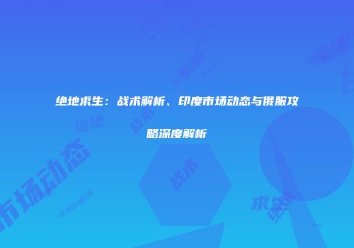 绝地求生：战术解析、印度市场动态与俄服攻略深度解析