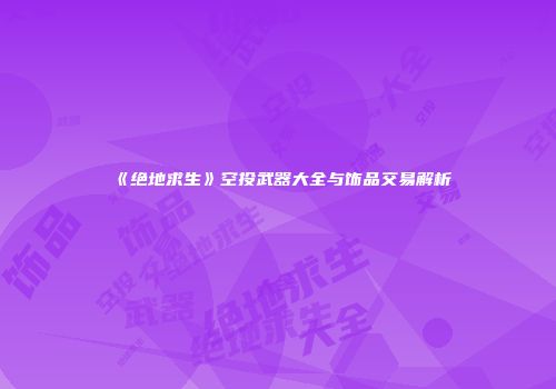 《绝地求生》空投武器大全与饰品交易解析