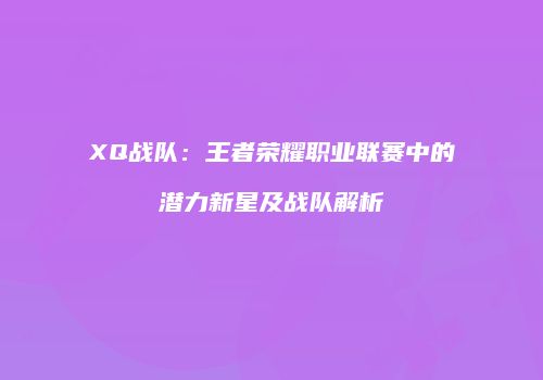 XQ战队：王者荣耀职业联赛中的潜力新星及战队解析