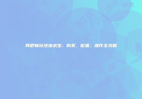网吧畅玩绝地求生：购买、配置、操作全攻略