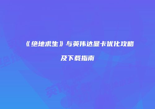 《绝地求生》与英伟达显卡优化攻略及下载指南
