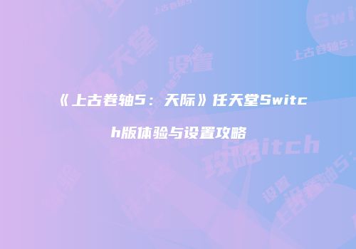 《上古卷轴5：天际》任天堂Switch版体验与设置攻略