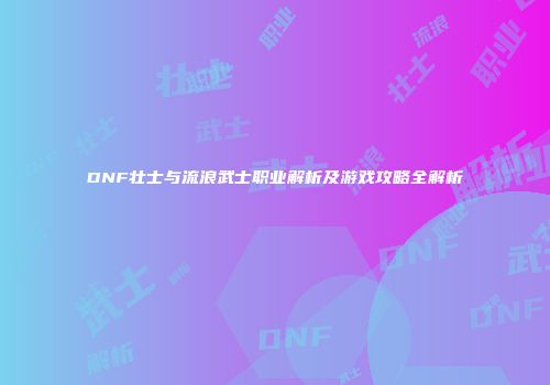 DNF壮士与流浪武士职业解析及游戏攻略全解析