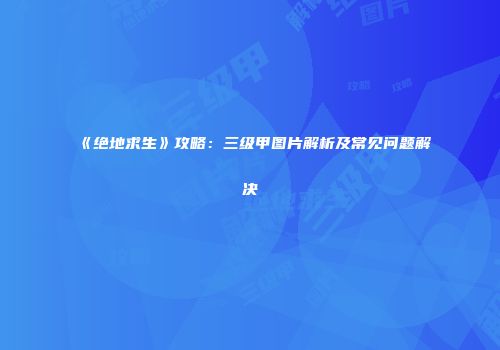 《绝地求生》攻略：三级甲图片解析及常见问题解决