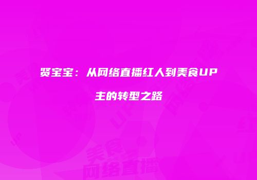 贤宝宝：从网络直播红人到美食UP主的转型之路