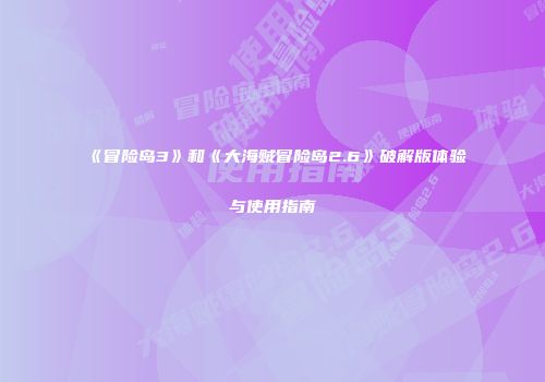《冒险岛3》和《大海贼冒险岛2.6》破解版体验与使用指南