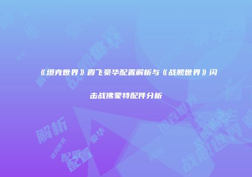 《坦克世界》霞飞豪华配置解析与《战舰世界》闪击战佛蒙特配件分析