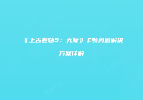 《上古卷轴5：天际》卡顿问题解决方案详解