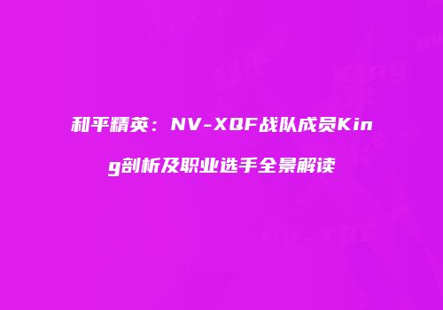 和平精英：NV-XQF战队成员King剖析及职业选手全景解读