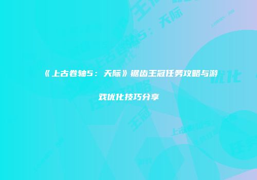 《上古卷轴5：天际》锯齿王冠任务攻略与游戏优化技巧分享