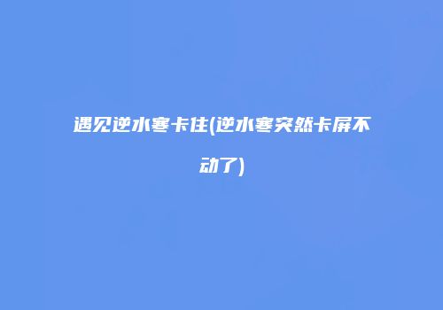 遇见逆水寒卡住(逆水寒突然卡屏不动了)