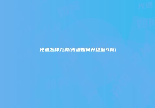 光遇怎样九翼(光遇如何升级至9翼)