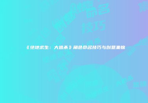 《绝地求生：大逃杀》角色命名技巧与创意集锦