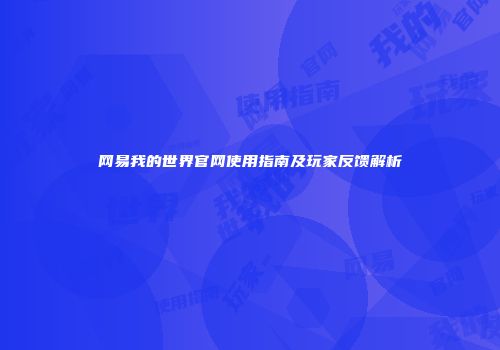 网易我的世界官网使用指南及玩家反馈解析