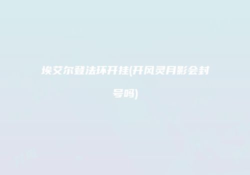 埃艾尔登法环开挂(开风灵月影会封号吗)