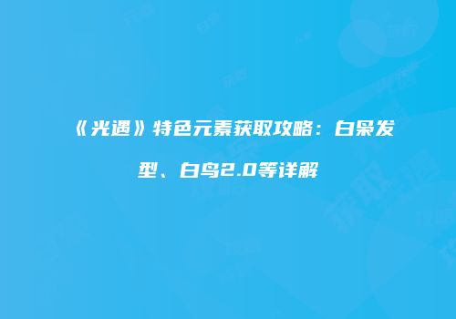 《光遇》特色元素获取攻略：白枭发型、白鸟2.0等详解