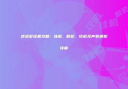 逆战宏设置攻略：挂机、瞬宏、切枪及声音调整详解