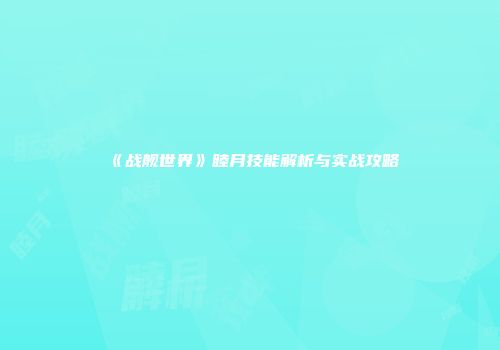 《战舰世界》睦月技能解析与实战攻略