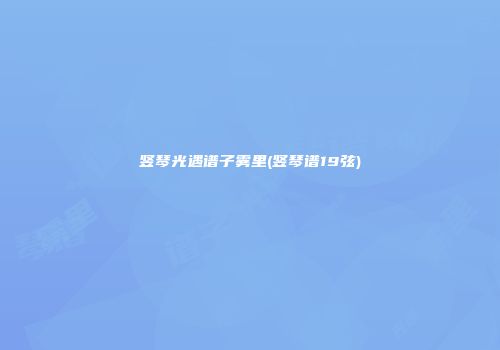 竖琴光遇谱子雾里(竖琴谱19弦)