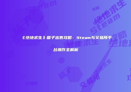 《绝地求生》箱子出售攻略：Steam与交易所平台操作全解析