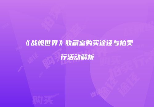 《战舰世界》收藏室购买途径与拍卖行活动解析