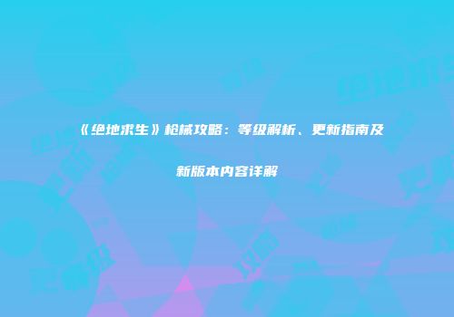 《绝地求生》枪械攻略：等级解析、更新指南及新版本内容详解