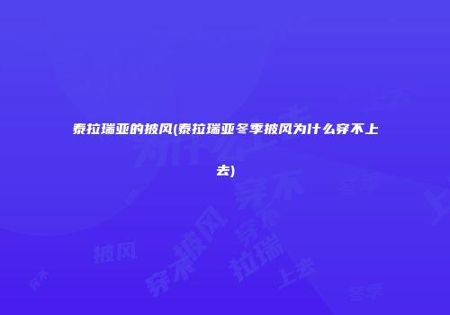 泰拉瑞亚的披风(泰拉瑞亚冬季披风为什么穿不上去)