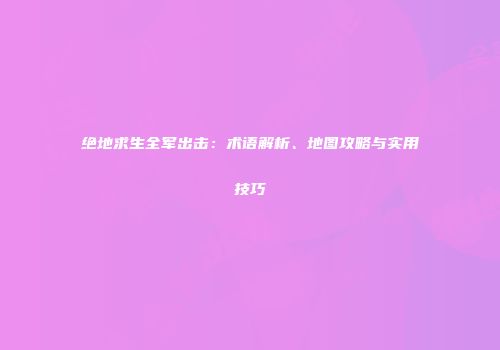绝地求生全军出击：术语解析、地图攻略与实用技巧