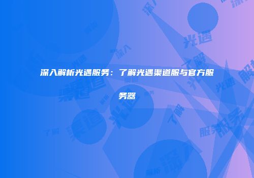 深入解析光遇服务：了解光遇渠道服与官方服务器