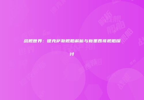战舰世界：德克萨斯舰船解析与新墨西哥舰船探讨