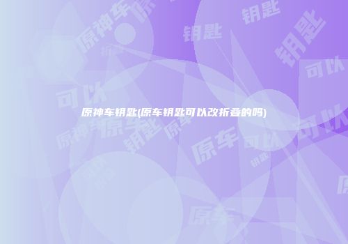 原神车钥匙(原车钥匙可以改折叠的吗)