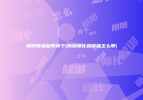 阴阳师地藏带两个(阴阳师化鲸御魂怎么带)