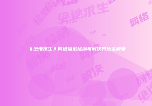 《绝地求生》网络延迟检测与解决方法全解析