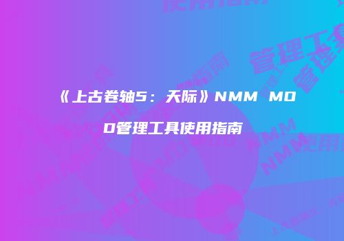 《上古卷轴5：天际》NMM MOD管理工具使用指南