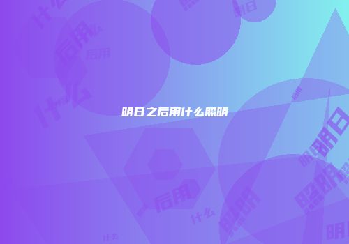 明日之后用什么照明