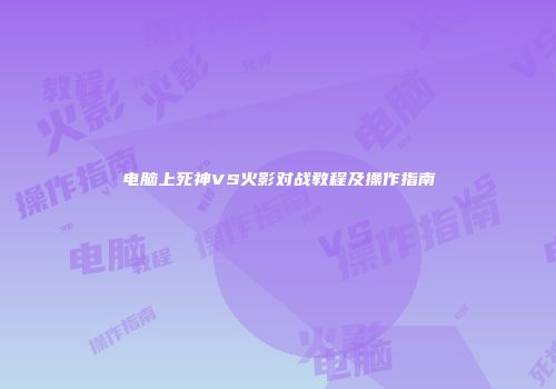电脑上死神VS火影对战教程及操作指南