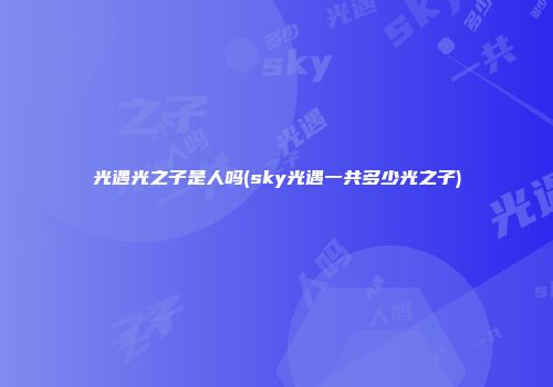 光遇光之子是人吗(sky光遇一共多少光之子)