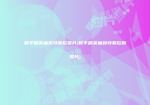 和平精英抽奖特斯拉照片(和平精英抽到特斯拉的照片)
