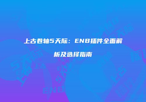 上古卷轴5天际：ENB插件全面解析及选择指南