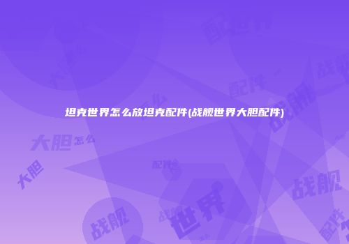 坦克世界怎么放坦克配件(战舰世界大胆配件)