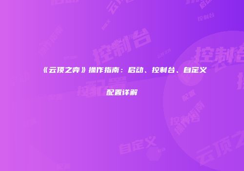 《云顶之弈》操作指南：启动、控制台、自定义配置详解