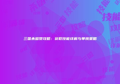 三国杀留赞攻略：获取技能详解与单挑策略
