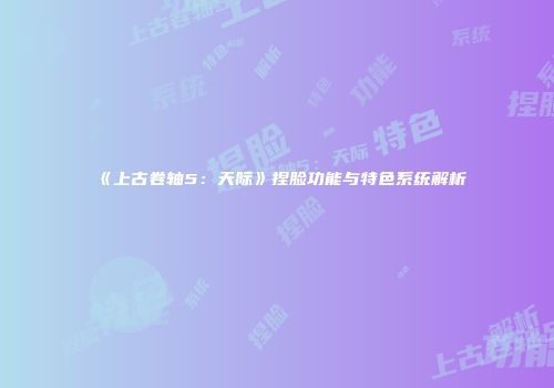 《上古卷轴5：天际》捏脸功能与特色系统解析